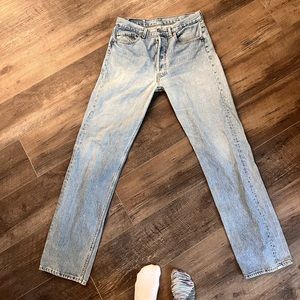 Light blue straight style jeans, Levi’s. Size 33